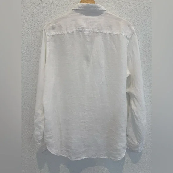 Frank & Eileen ‘Eileen’ Linen White Button-Up Shirt - Picture 3 of 5